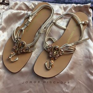 Jorge Bischoff Jeweled Sandals Size 9